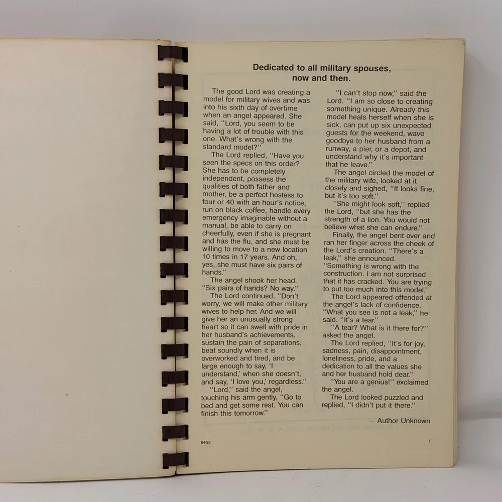 Vintage 1993 ACSC Cookbook The Support Roll Then and Now Air Force Military Base
